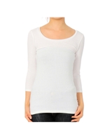 lycra u neck 3/4 sleeve/ピンク系1