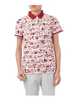 トロピカル総柄ポロシャツ/ワインレッド(163)