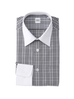 ドビーチェックレギュラーカラークレリックシャツ/ブラック(219)