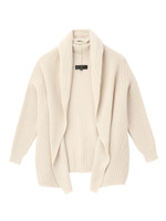 ビックカラーリブニットカーディガン/オフホワイト(003)