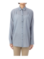 角切り替えカラーシャツ/ブルー系(093)