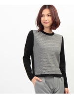 配色柄プルオーバニット/ネイビー(493)