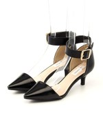 アンクルストラップキトゥンヒールサンダル/ネイビー