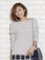 オフショルあぜニットプルオーバー/ライトグレー