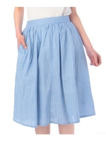 コットンストライプスカート/ブルー(392)