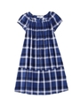 コットンローンビッグチェックワンピース/ブルー(292)