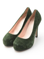 スエードパンプス/グリーン