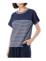 ソフト天竺切替Tシャツ/ネイビー(593)