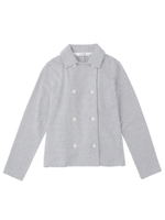 ダブルボタンジャケット風カーディガン/グレー(012)