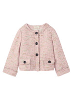 ツイードノーカラージャケット/ピンク系(070)