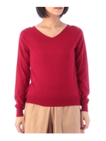 バックティアードペプラムVネックニット/ライトベージュ(051)