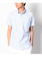 ピンストライプ&カモフラ柄シャツ/ライトブルー(391)