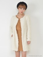 フェイクファーコート/ブラック