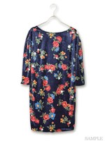 ベロアプリントミニワンピース/ネイビー