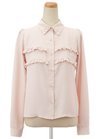 ミニフリルブラウス/ピンク