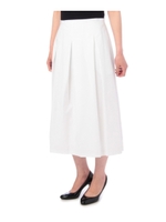ミモレ丈フレアプリーツスカート/ホワイト(001)