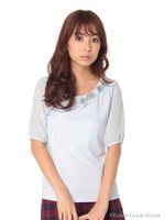 リボントリミングプルオーバー/ライトブルー