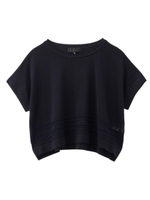 透かし編みリネンゆるニット/ダークオレンジ(068)