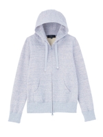 杢調ダブルジップパーカ/サックス(090)