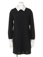 【GIRLY CASUAL】シャツ切り替えニットソーOP/グレー