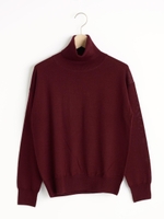 ウールタートルニット/インクブルー