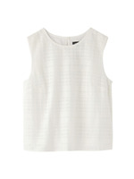 シアーチェック重ねノースリーブブラウス/ホワイト(201)