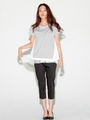 ドット柄ストレッチパンツ/ブラック