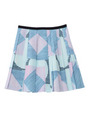 プリントプリーツショートスカート/ブルー系(191)