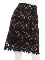 ボーダーレースリバーシブルスカート/BKmix