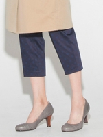 ラウンドステッチパンプス/グレー