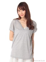 深VラメTシャツ/シルバー