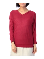 Vネックドルマンスリーブニット/ネイビー(093)