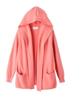 [L]カシミヤ混フード付きショールカーディガン/ピンク系(072)