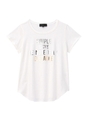 [L]メタリック2トーンロゴTシャツ/ホワイト(001)