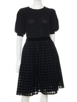 【美人百花10月号掲載】フロッキーチェックスカート/グレー