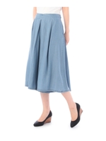 クロップド丈ガウチョデニムパンツ/ブルー(092)