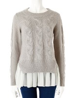 シフォンドッキングニット/グレー