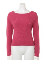 シンプルクルーニット/ホワイト