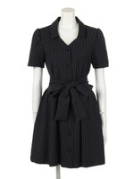 ストライプシャツワンピース/オフホワイト