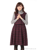 タータンチェックセパレートワンピース/レッド