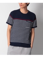 ボーダー鹿の子ニット/オフホワイト(303)