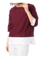 素材切替ボックスシルエットプルオーバー/ブラック(419)