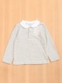 天竺ボーダーブラウス/オフホワイト