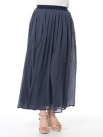 楊柳マキシスカート/ネイビー
