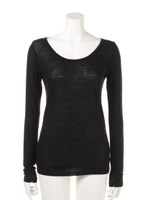 New Zealand Heather Wool Jersey T/ブラック