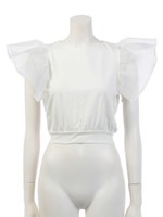 Race sleeve tops/ホワイト