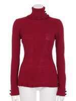 【F&A】釦付きリブタートル/BLACK