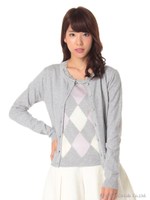 アーガイルチェックアンサンブル/ベージュ