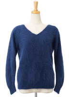 アンゴラコクーンスリーブトップス/ブルー