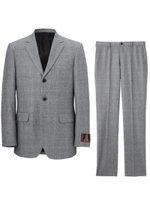 グレンチェックヒールド3つ釦スーツ/ブラック(419)